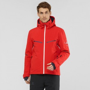 Salomon Brilliant Ski Jackets Red | KRYG-16528